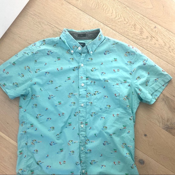 J Crew Men's Shirt Sleeve patterned button up - Picture 2 of 5